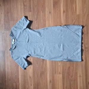 2/$20 Casual Thick Cotton mini Shirt Dress Zipper Slate Heather Grey Gray 🩶